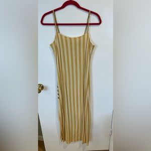 Amuse Society Yellow Striped Maxi Dress